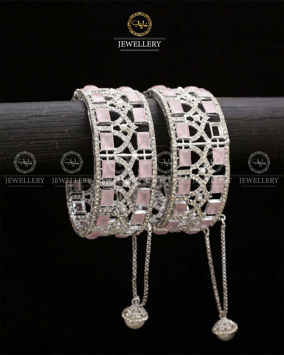 Zirconia Openable Bangles (pair) BL-5055