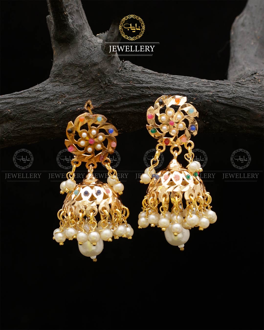 Gold plated Hyedrabadi Jhumki E-3042