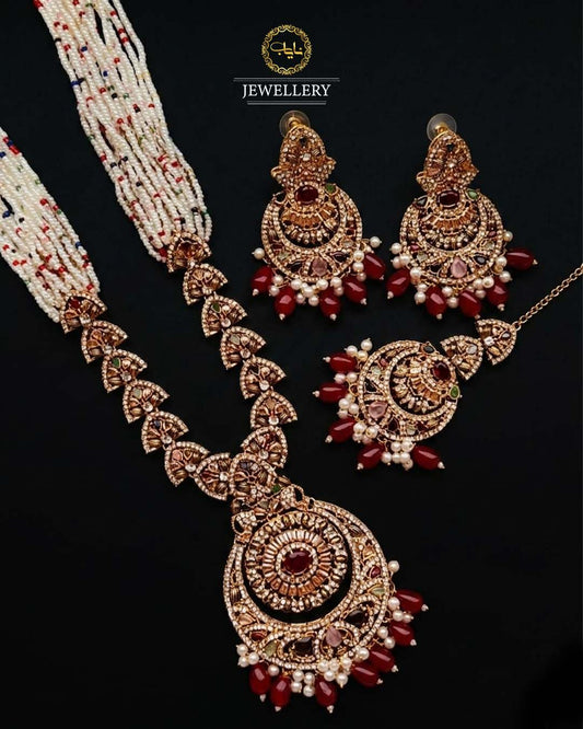 Zirconia Lona Mala set with Baali Tika ML-2018