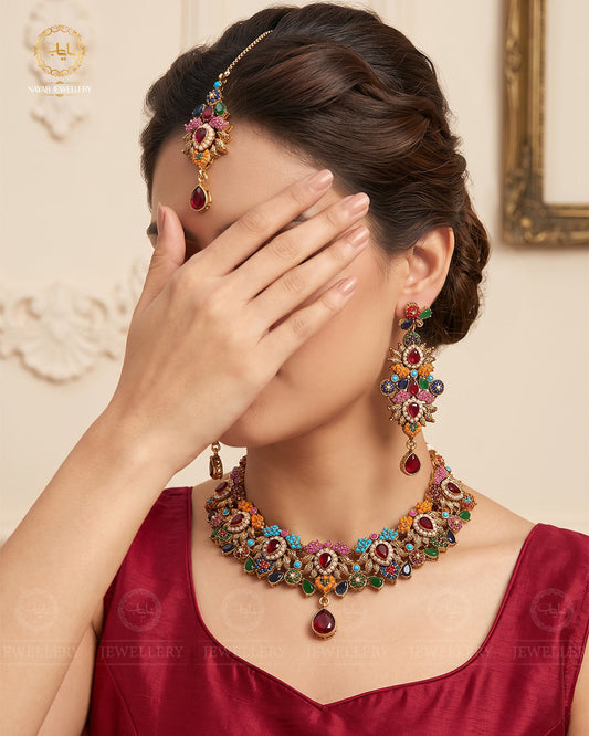 Premium quality Noratan Necklace Set NJ-1027-Golden