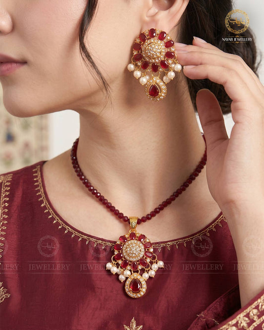 Egyptian Locket Set with mala L-910-Golden