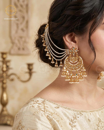 Zeenat Kundan Sahara Hoop Earrings-2400