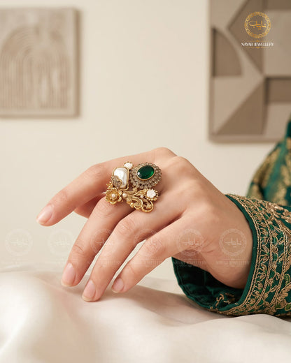 Turkish Mother pearl adjustable Ring-2936