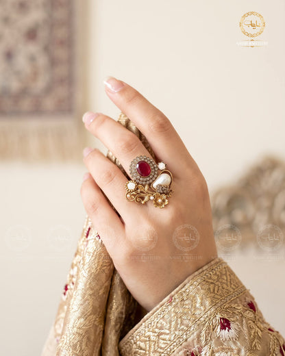 Turkish Mother pearl adjustable Ring-2936