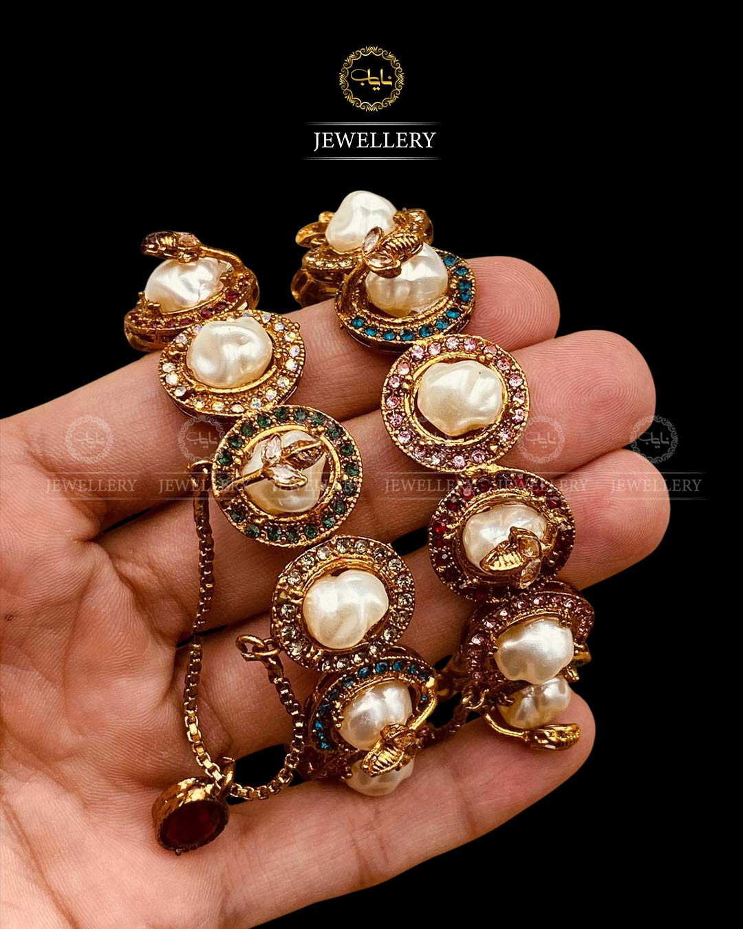 Mother Pearl Openable Bangles (pair)-2839