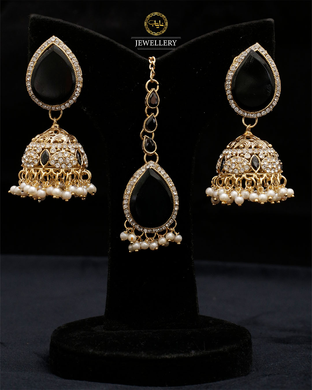 Turkish Jhumka Tika set Golden-2280