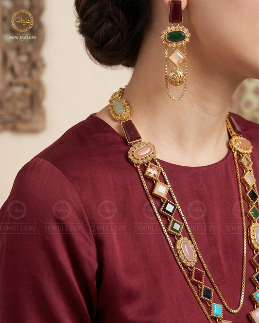 Fine Quality Wedding Egyptian Mala with Earring NJ-1164