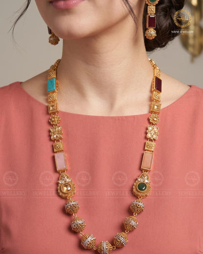 Trendy Bridal Egyptian Mala with Earring NJ-1166