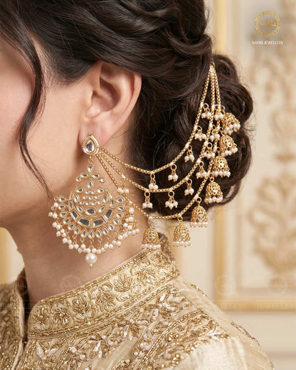Bahubali Kundan Shahara Earrings -2897