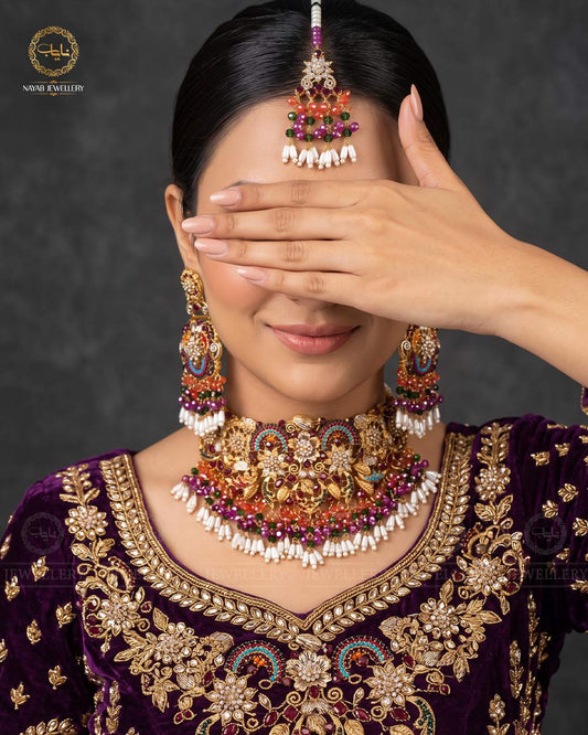ABQARI Noratan Bridal Chokar Set-2383