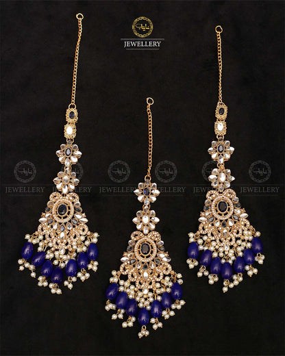 Zarq kundan Earrings Tika-2374-Golden Nayab Jewellery