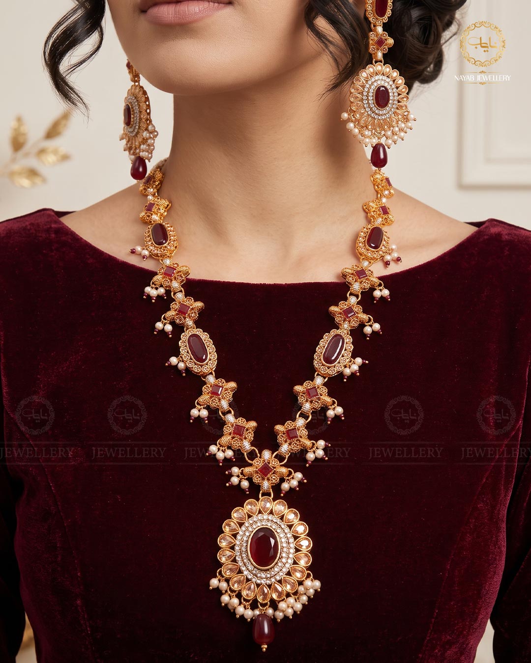 Royal Zarcon  Mala Set with Earring  NJ-1518