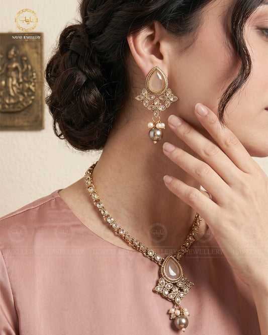 Egyptian Necklace set with Jhumki NJ-1863-G