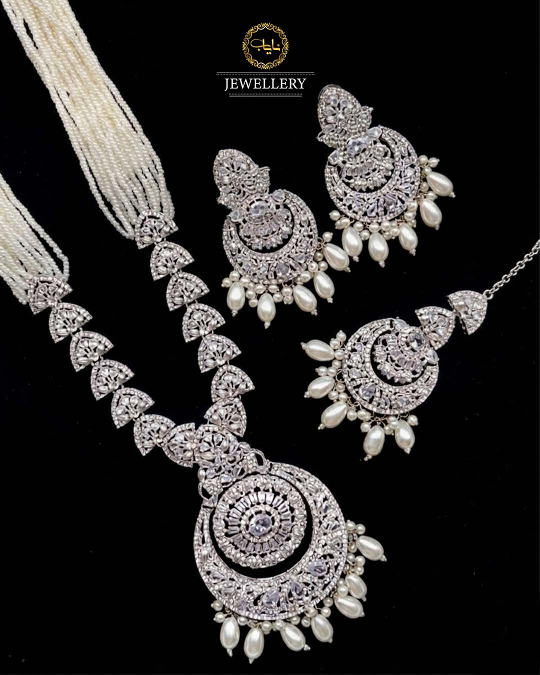 Zirconia Lona Mala set with Baali Tika ML-2018