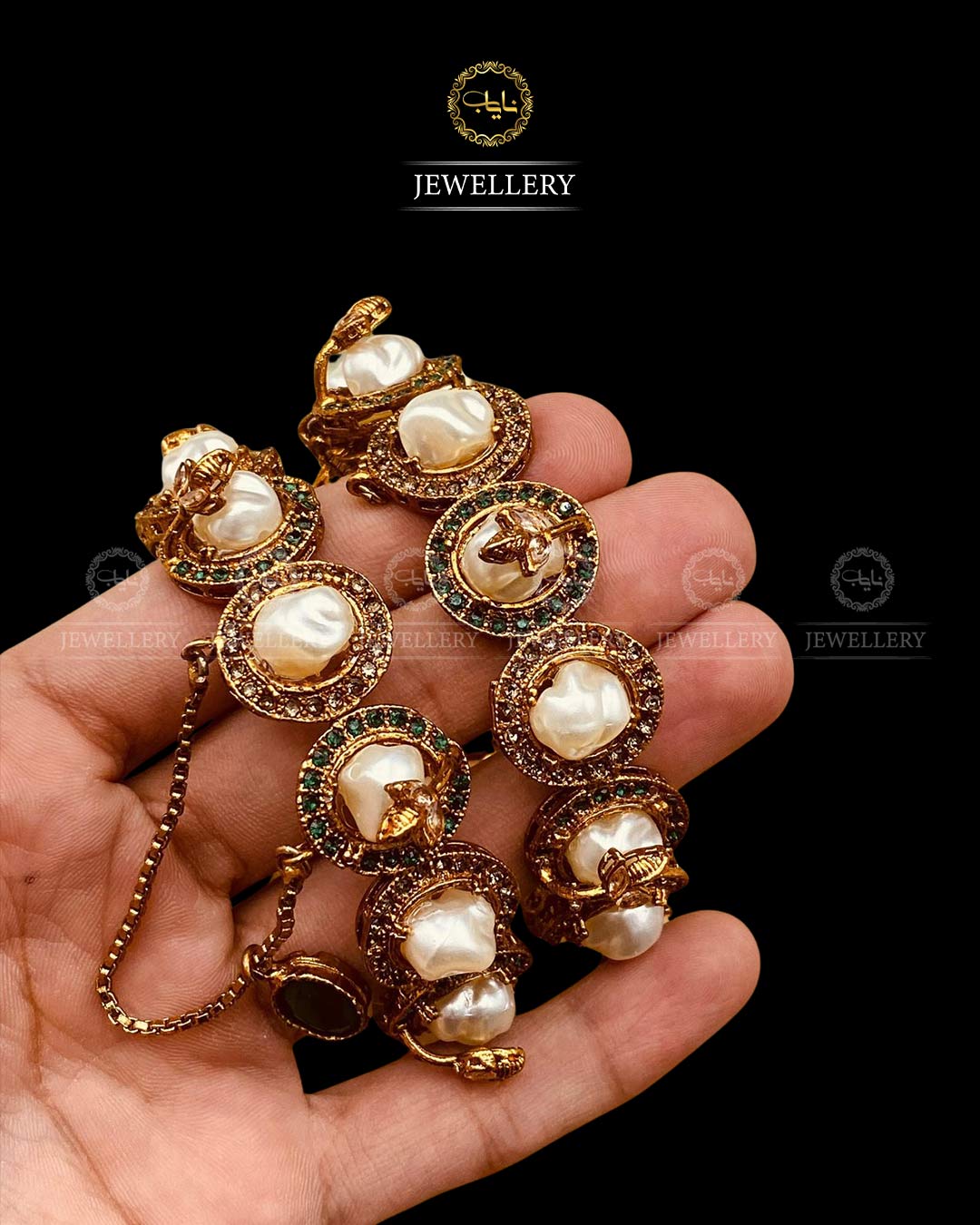 Mother Pearl Openable Bangles (pair)-2839