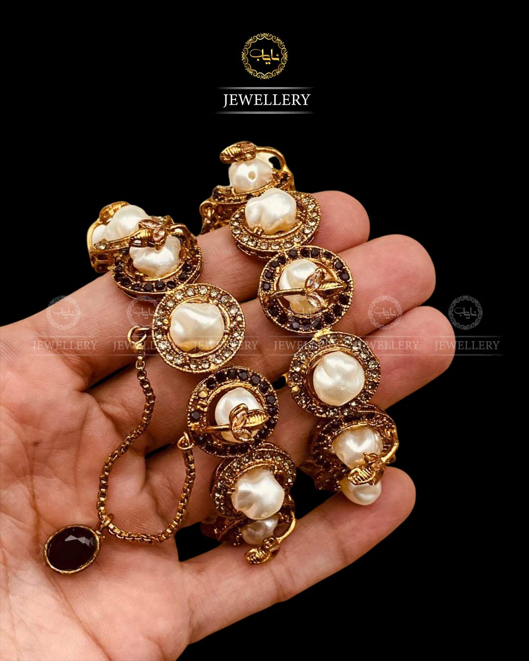 Mother Pearl Openable Bangles (pair)-2839