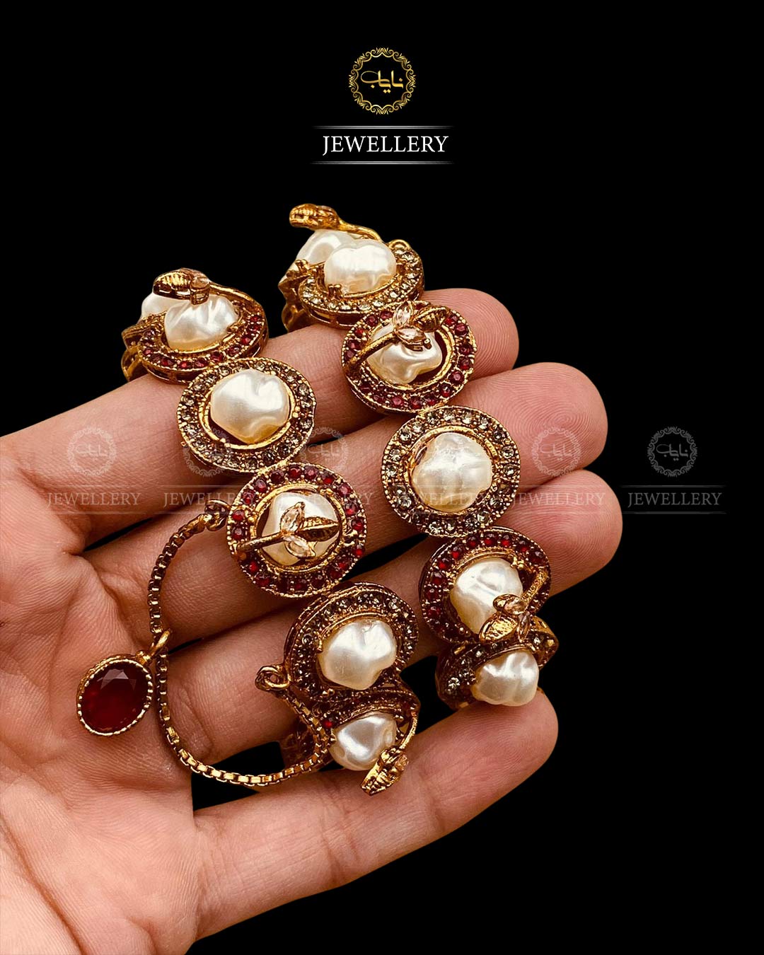 Mother Pearl Openable Bangles (pair)-2839