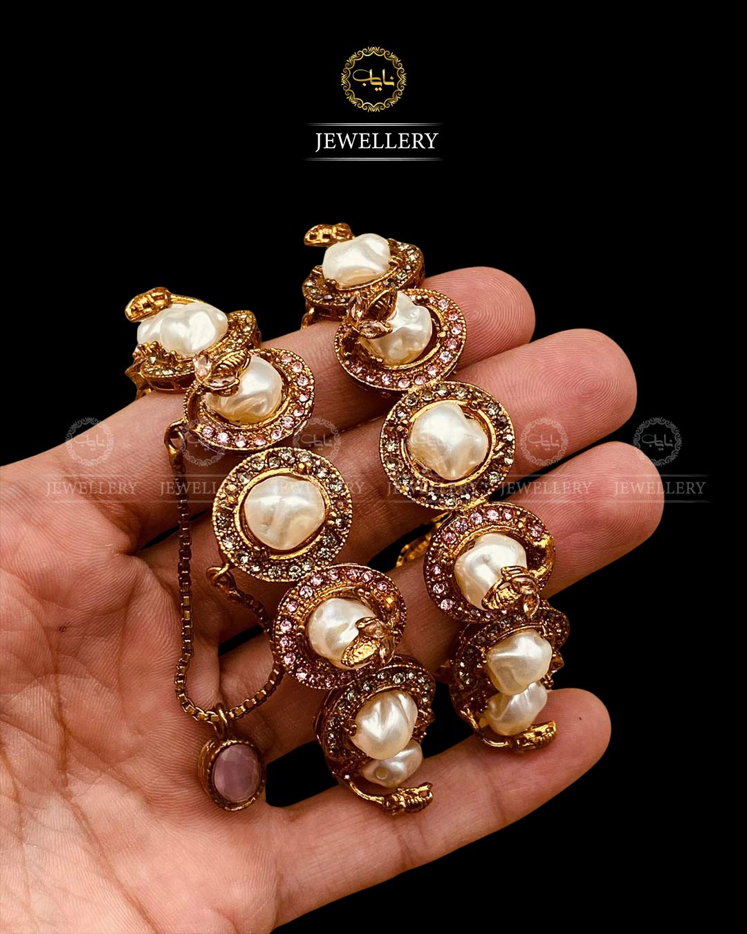 Mother Pearl Openable Bangles (pair)-2839