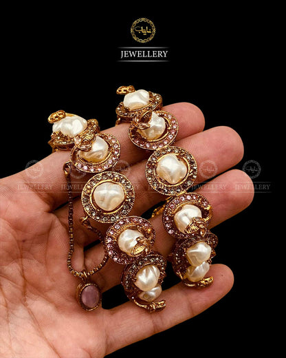 Mother Pearl Openable Bangles (pair)-2839