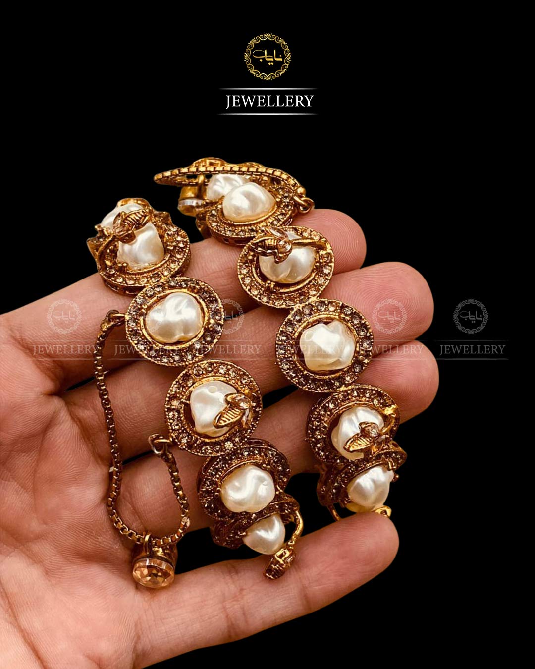 Mother Pearl Openable Bangles (pair)-2839