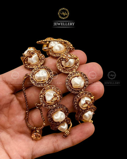 Mother Pearl Openable Bangles (pair)-2839