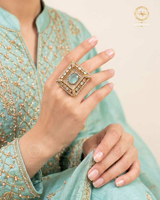 Turkish Square Adjustable Ring R-419