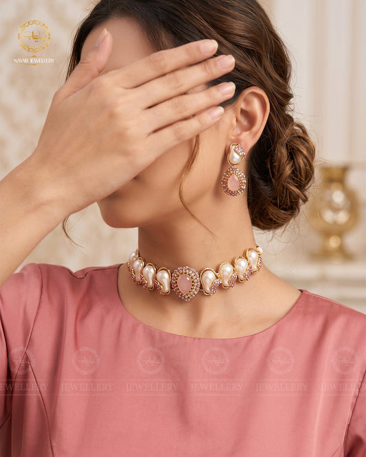 Turkish Mother Pearl Chokar set-2873