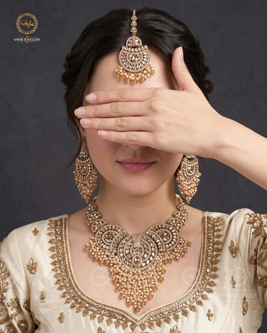 Zampa Kundan Bridal set -2255-Golden