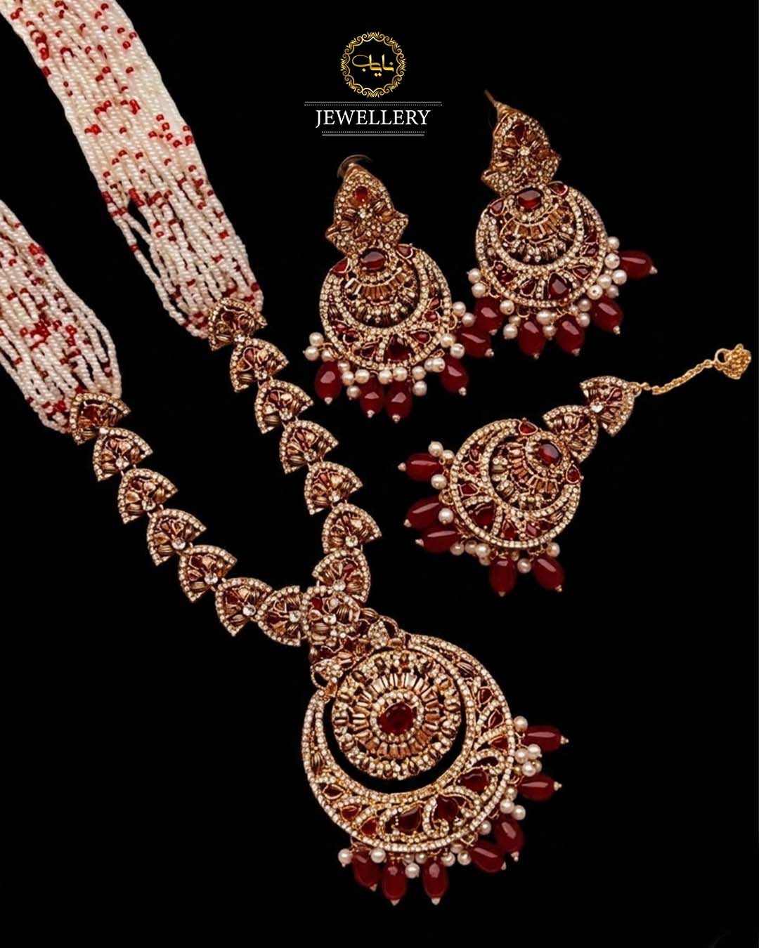 Zirconia Lona Mala set with Baali Tika ML-2018