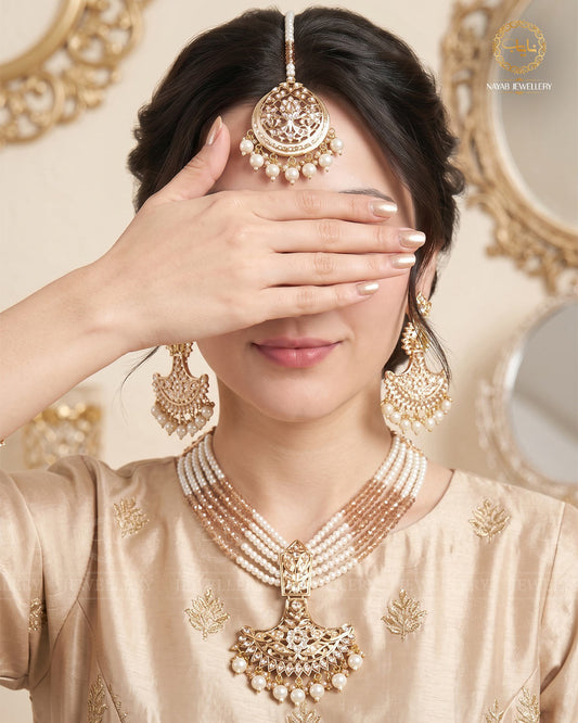 Gold plated Hyedrabadi Chokar set N-1037