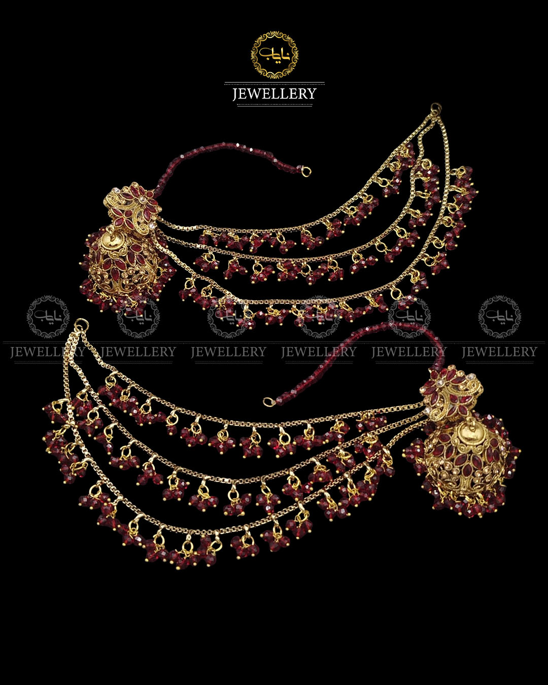 Mariam Designer Antique Polish 3 Layers Sahara Jhumki E-3000