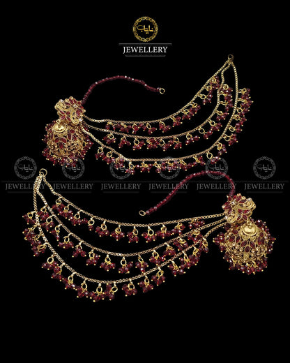 Mariam Designer Antique Polish 3 Layers Sahara Jhumki E-3000