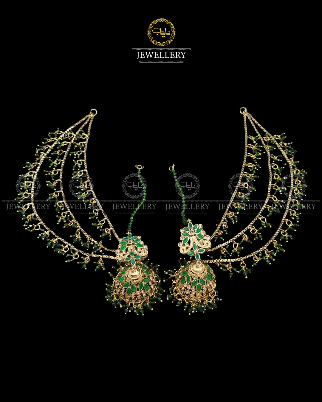 Mariam Designer Antique Polish 3 Layers Sahara Jhumki E-3000