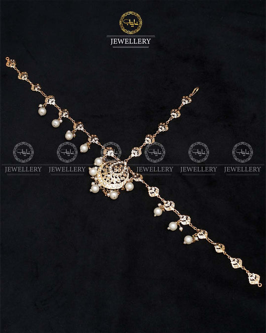 Gold plated Hyedrabadi Matha patti A-6020