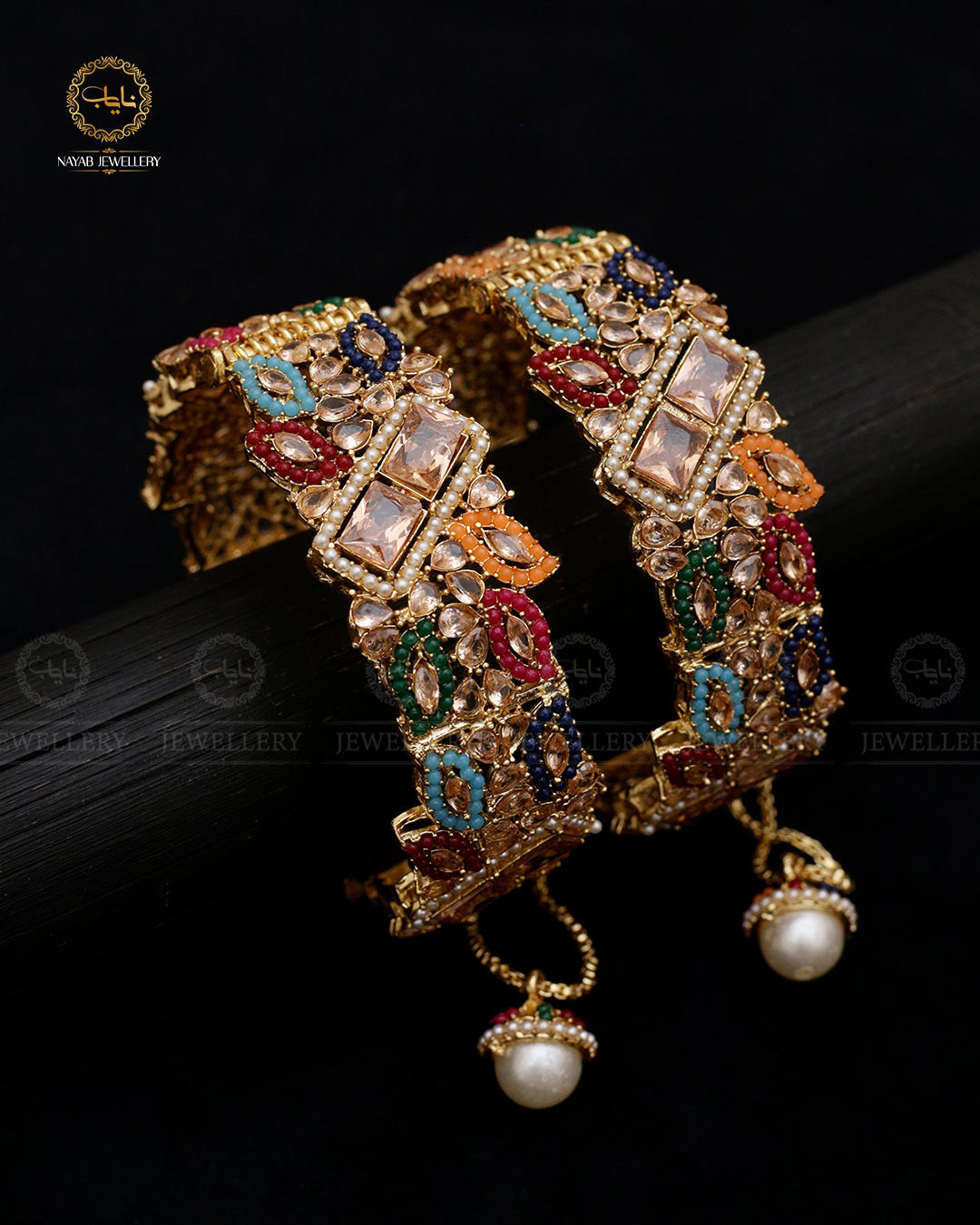 Mother Pearl Openable Bangles (pair) Egyptian Openable Bangles BL-5069