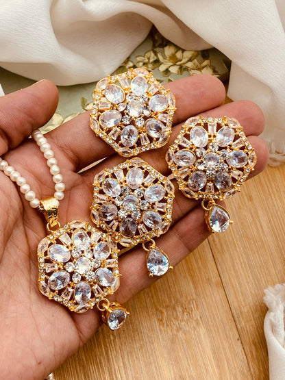 Egyptian Flower Combo Locket set-2437-Golden