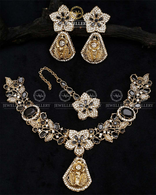 RAHA Turkish Necklace set N-1026-Golden