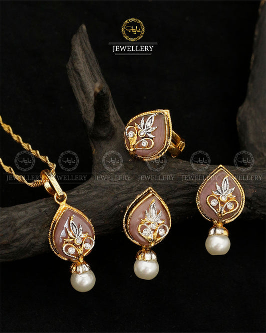 Egyptian Locket Combo set with adjustable Ring & chain L-909