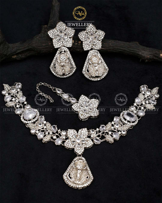 RAHA Turkish Necklace set N-1026-Silver