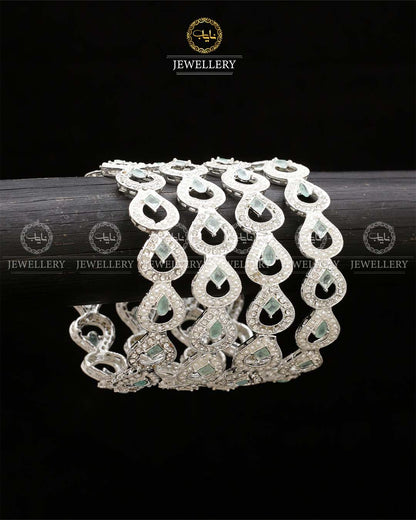 Sofia 4 pcs Bangles set BL-5058-Silver