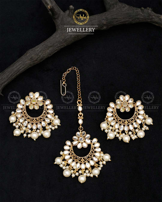 Leena Kundan Baali Tika set E-3036