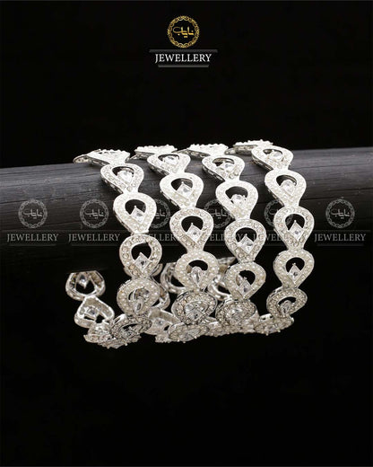 Sofia 4 pcs Bangles set BL-5058-Silver