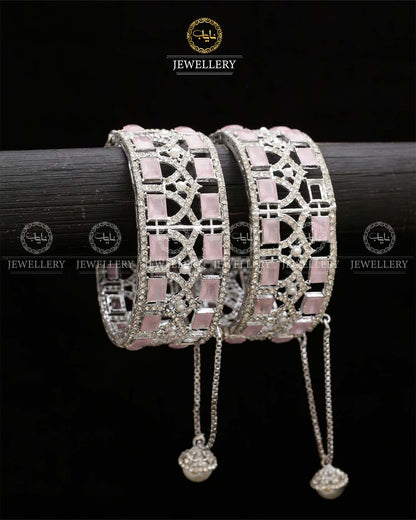 Zirconia Openable Bangles (pair) BL-5055