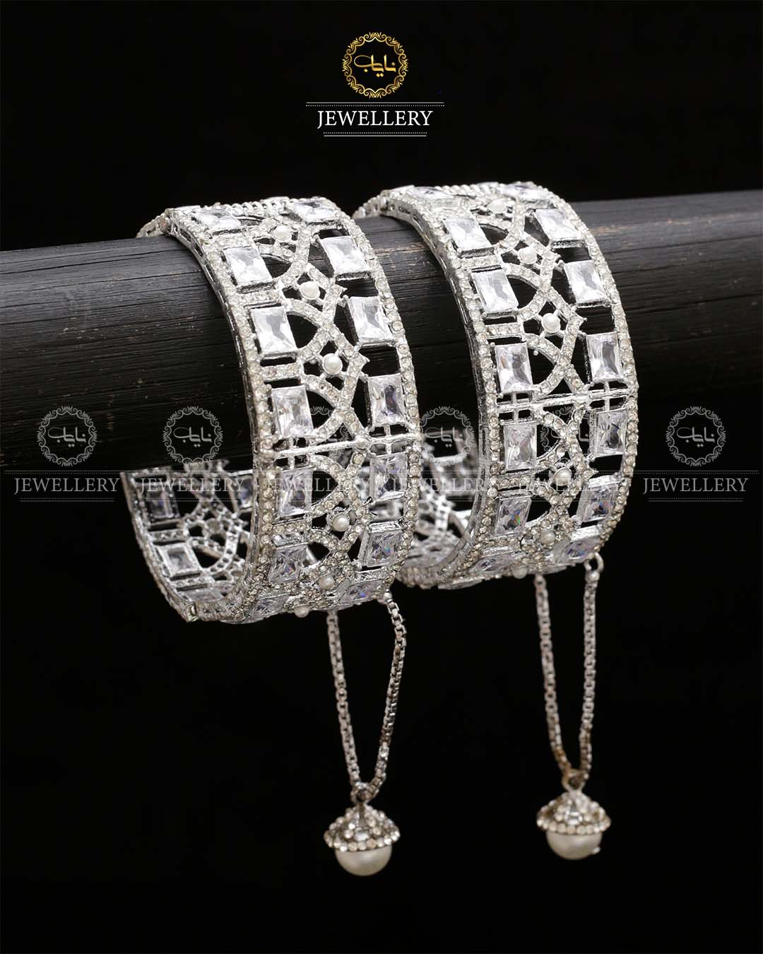 Zirconia Openable Bangles (pair) BL-5055
