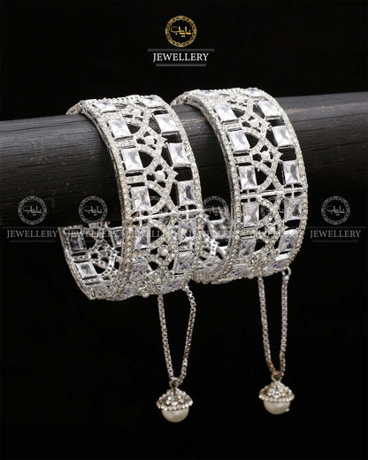 Zirconia Openable Bangles (pair) BL-5055