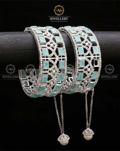 Zirconia Openable Bangles (pair) BL-5055