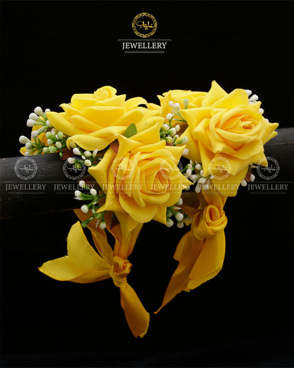 Mehndi Mayo Flower Hand Bracelet (Pair) A-6024