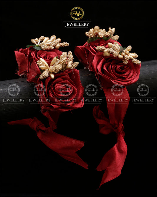 Mehndi Mayo Flower Hand Bracelet (Pair) A-6025