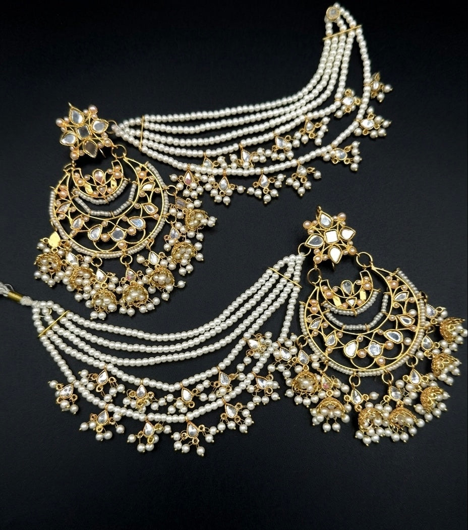 Zeenat Kundan Sahara Hoop Earrings-2400