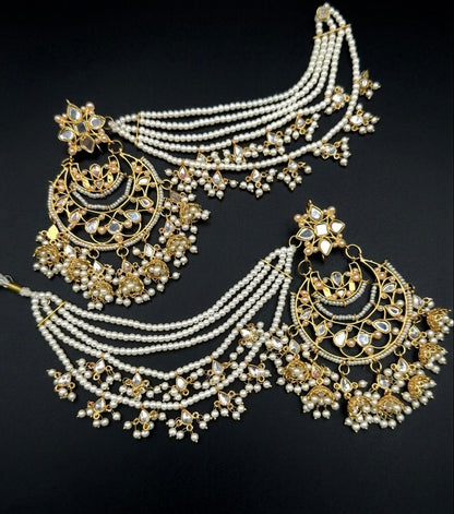 Zeenat Kundan Sahara Hoop Earrings-2400